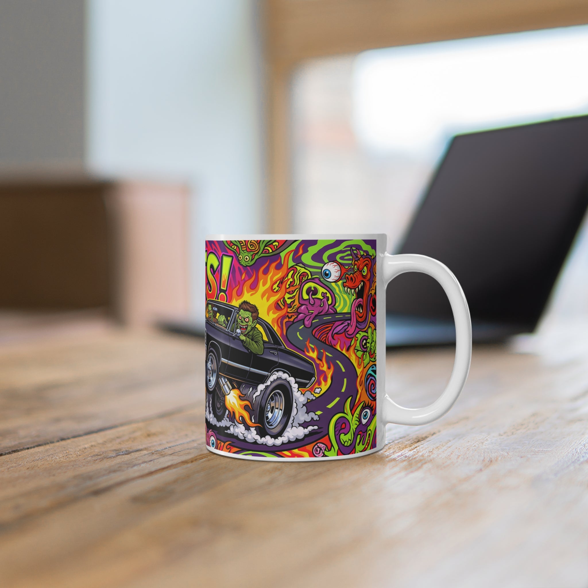 Inspired by Supernatural, IDJITS! Monster Rods Garage Coffee Mug —11oz