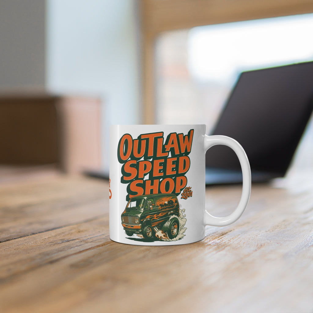 Outlaw Speed Shop, Vannin', Tooned-Coffee Mug —11oz