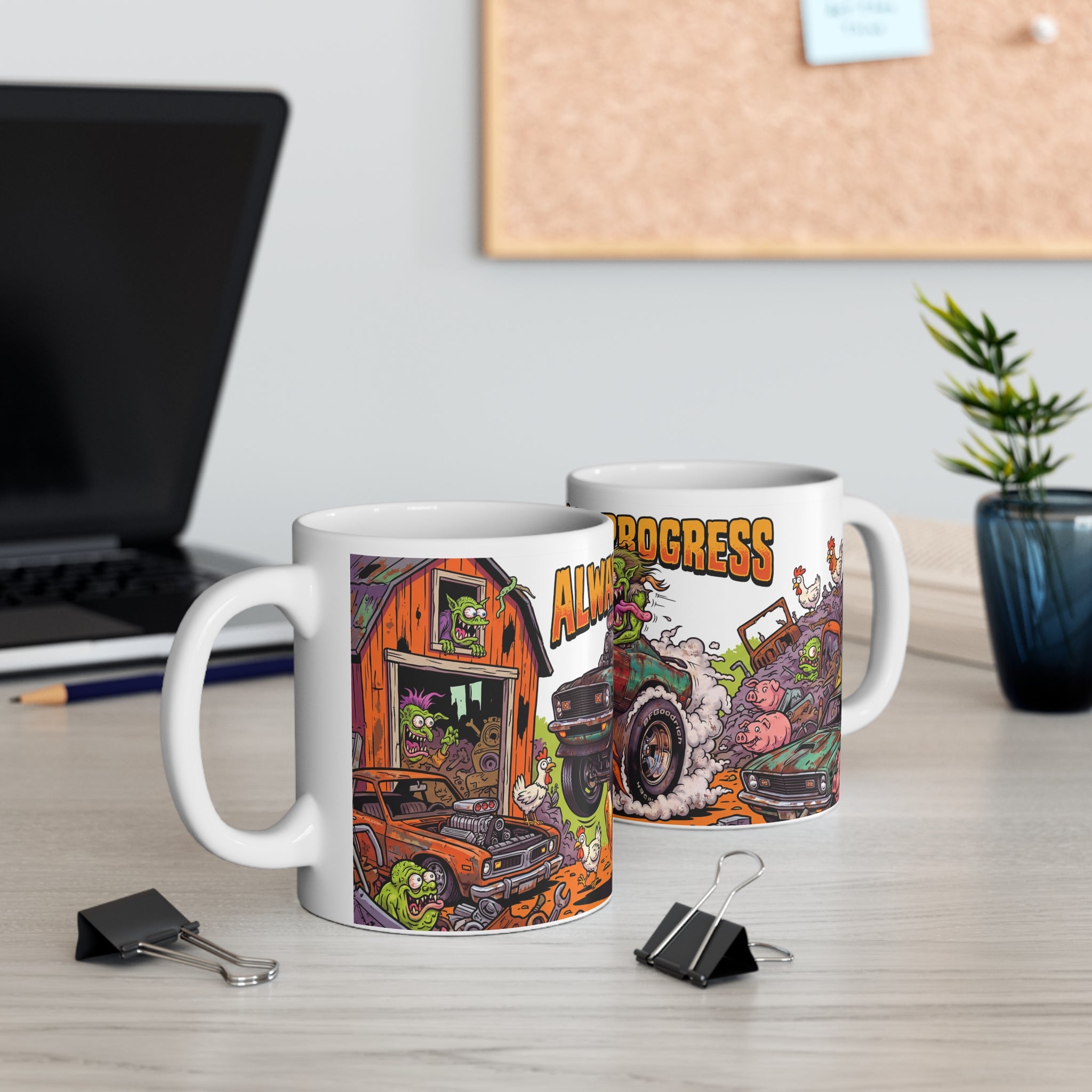 Barnyard Find Mustang Monster Rods Garage Coffee Mug —11oz