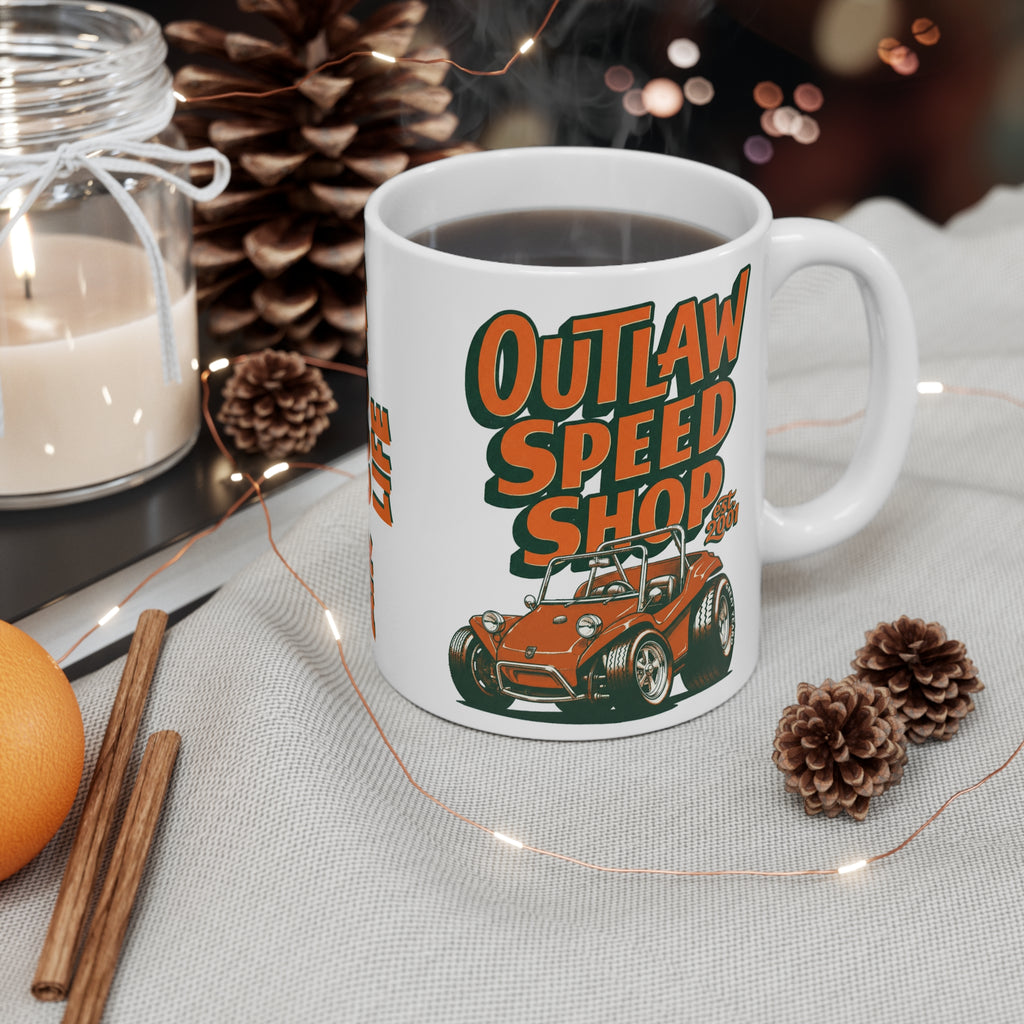 Outlaw Speed Shop, Air Cooled Life, Tooned-Coffee Mug —11oz