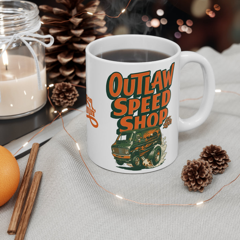Outlaw Speed Shop, Vannin', Tooned-Coffee Mug —11oz