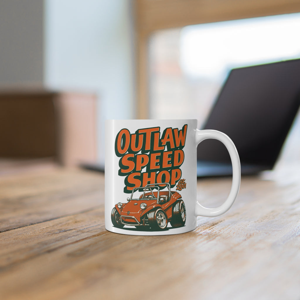 Outlaw Speed Shop, Air Cooled Life, Tooned-Coffee Mug —11oz