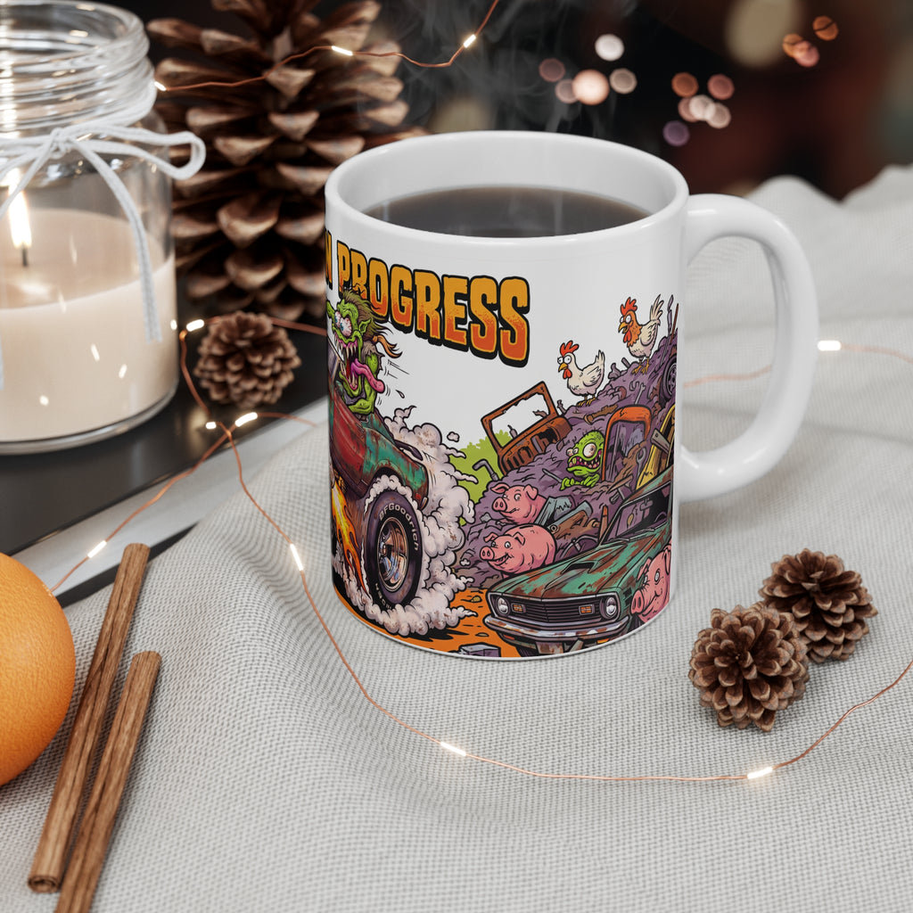 Barnyard Find Mustang Monster Rods Garage Coffee Mug —11oz