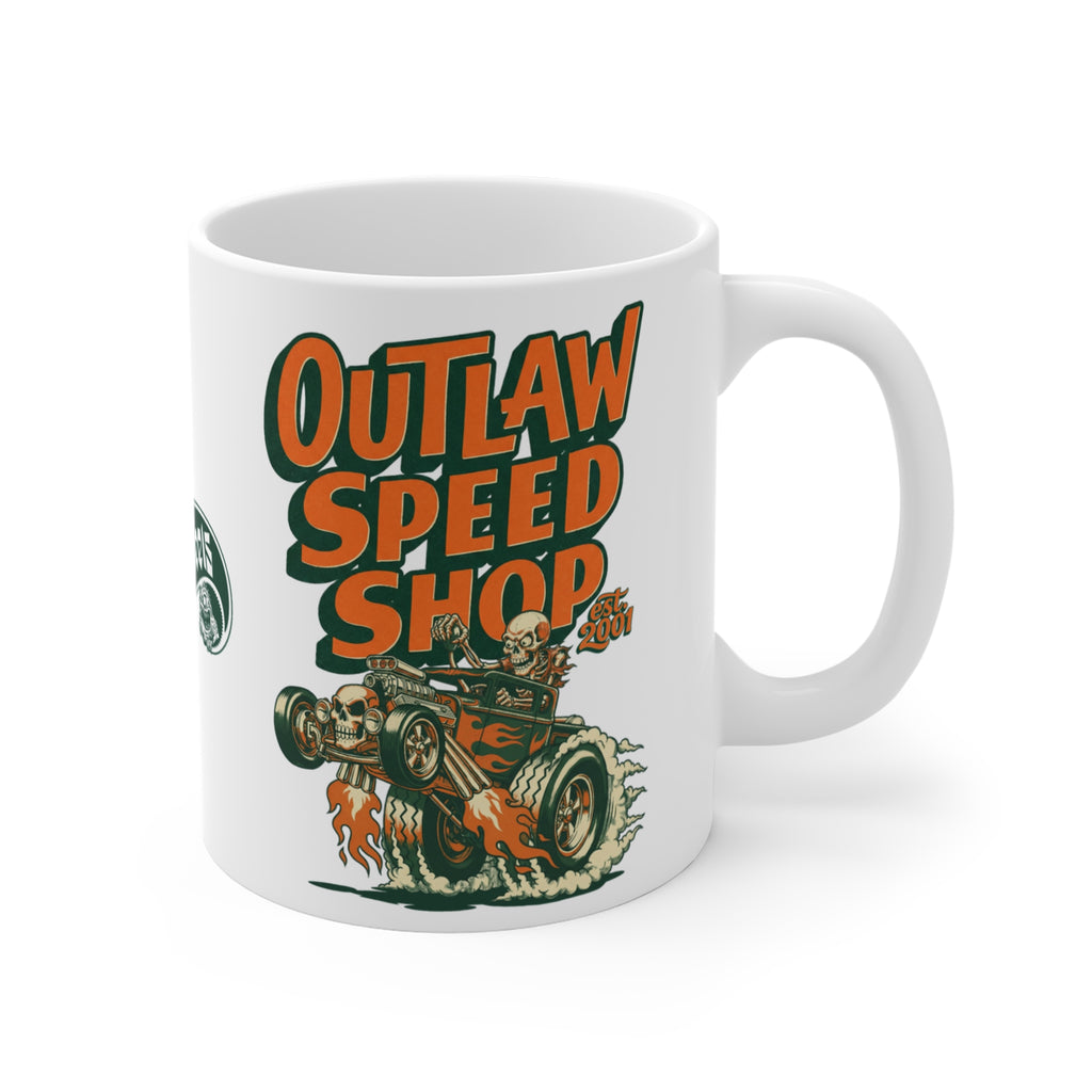 Outlaw Speed Shop, Snot Wheels Bone Rattler-Coffee Mug —11oz
