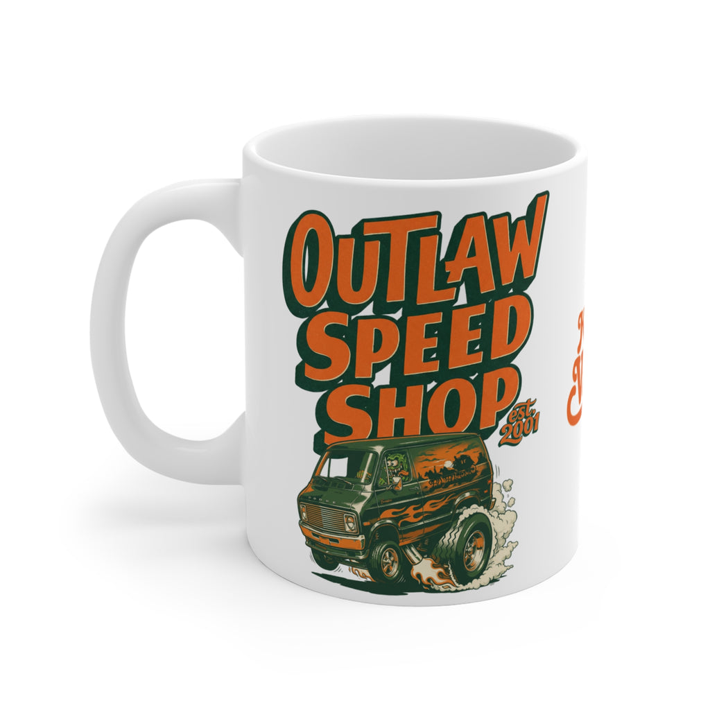 Outlaw Speed Shop, Vannin', Tooned-Coffee Mug —11oz