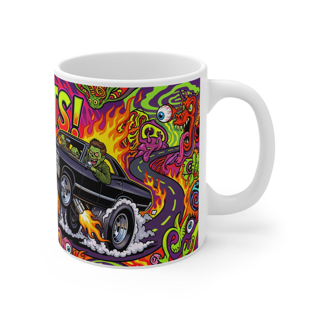 Inspired by Supernatural, IDJITS! Monster Rods Garage Coffee Mug —11oz