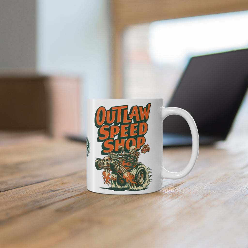Outlaw Speed Shop, Snot Wheels Bone Rattler-Coffee Mug —11oz
