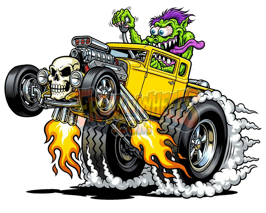 The Bone Shaker| Freak'n Wheels Digital Download | Kustom Kulture Poster (Copy)