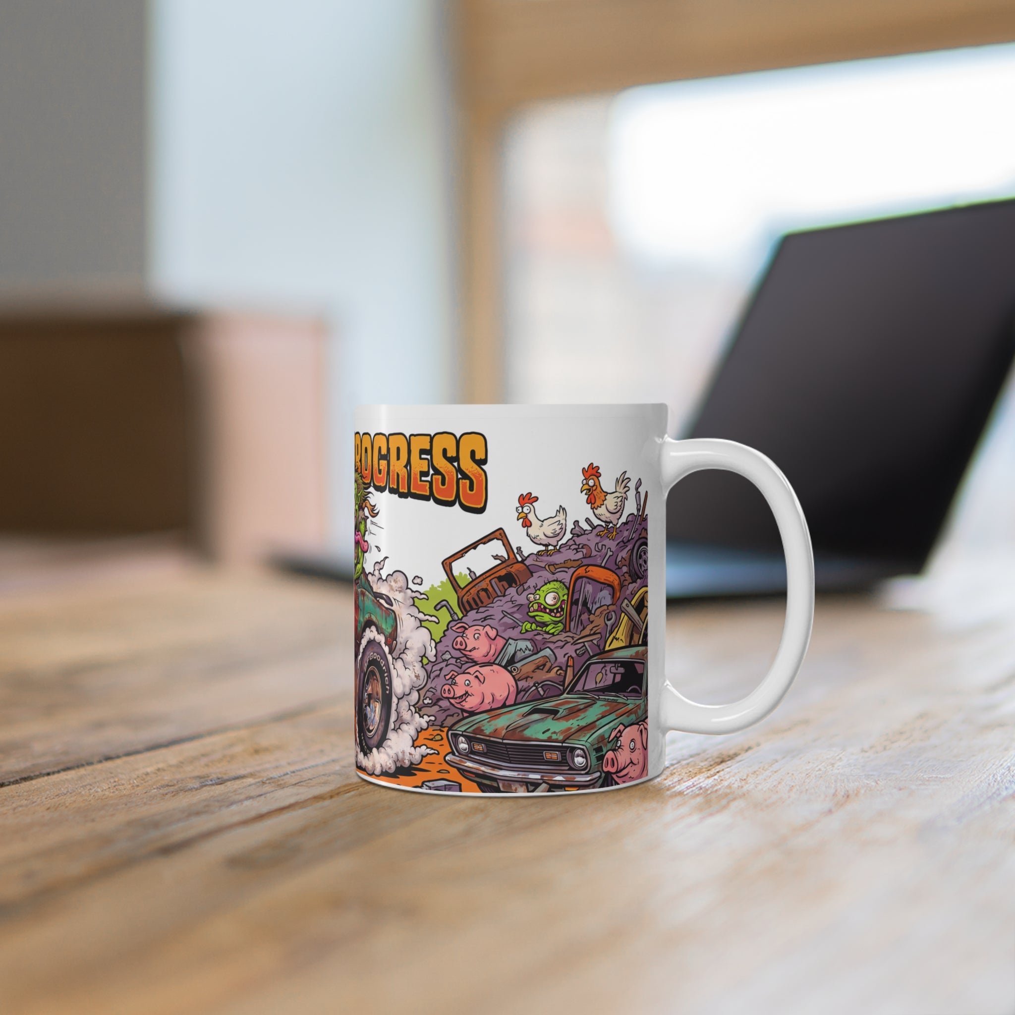 Barnyard Find Mustang Monster Rods Garage Coffee Mug —11oz