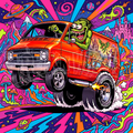 Acid Trip Van, Custom 3x3 Premium Vinyl Magnet, Single
