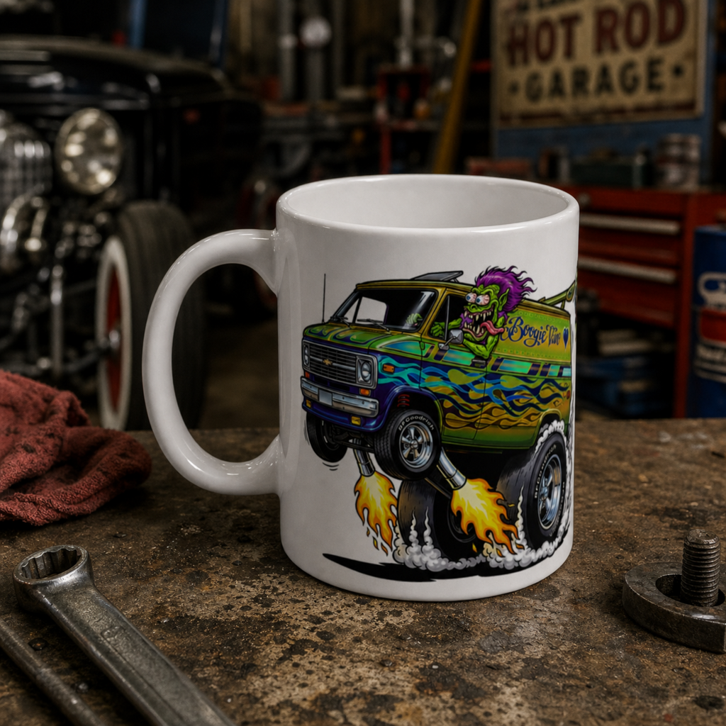 Boogie Van Monster Rods Garage Coffee Mug —11oz