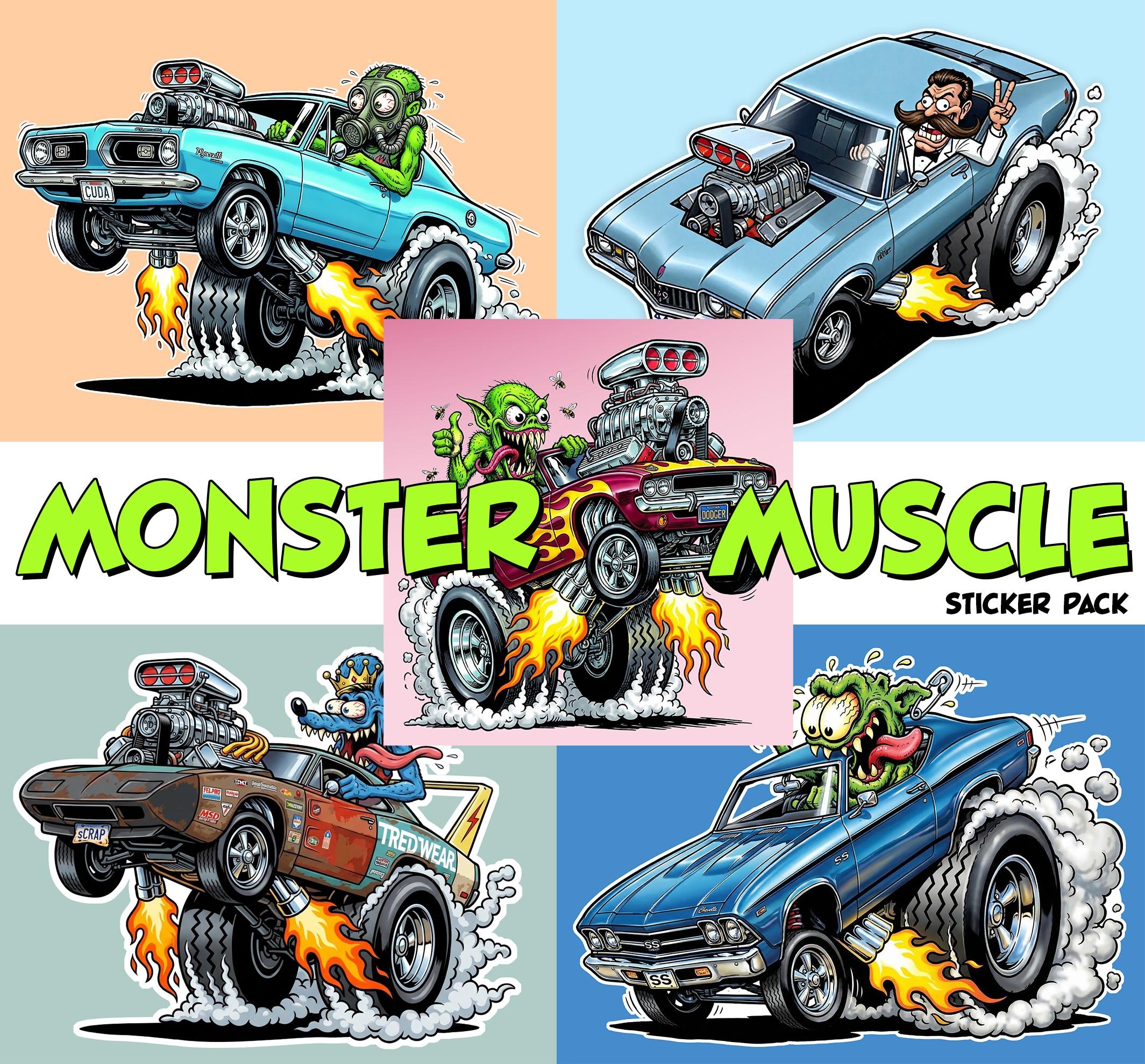 Monster Muscle Sticker Pack