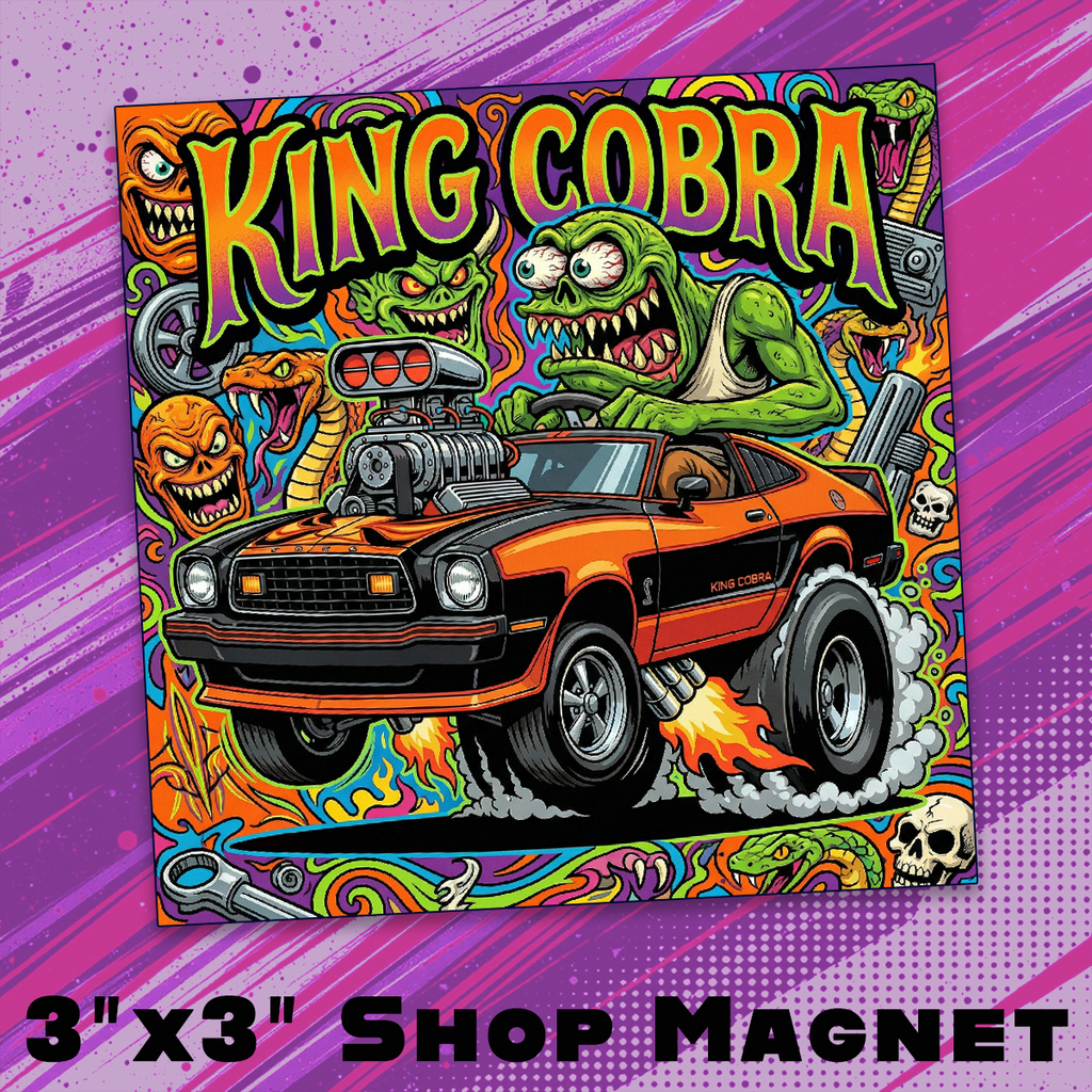 King Cobra 3x3 Premium Vinyl Magnet, Single