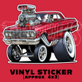 Tooned 63 Impala Gasser Car Vinyl STICKER