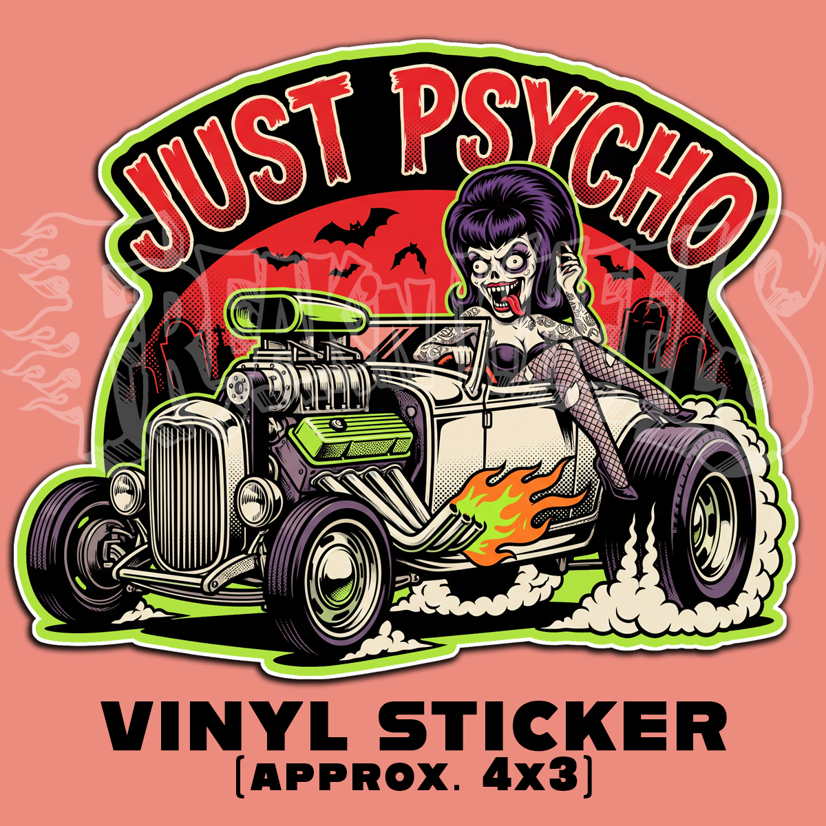 Just Psycho Pin Up,  Vinyl STICKER