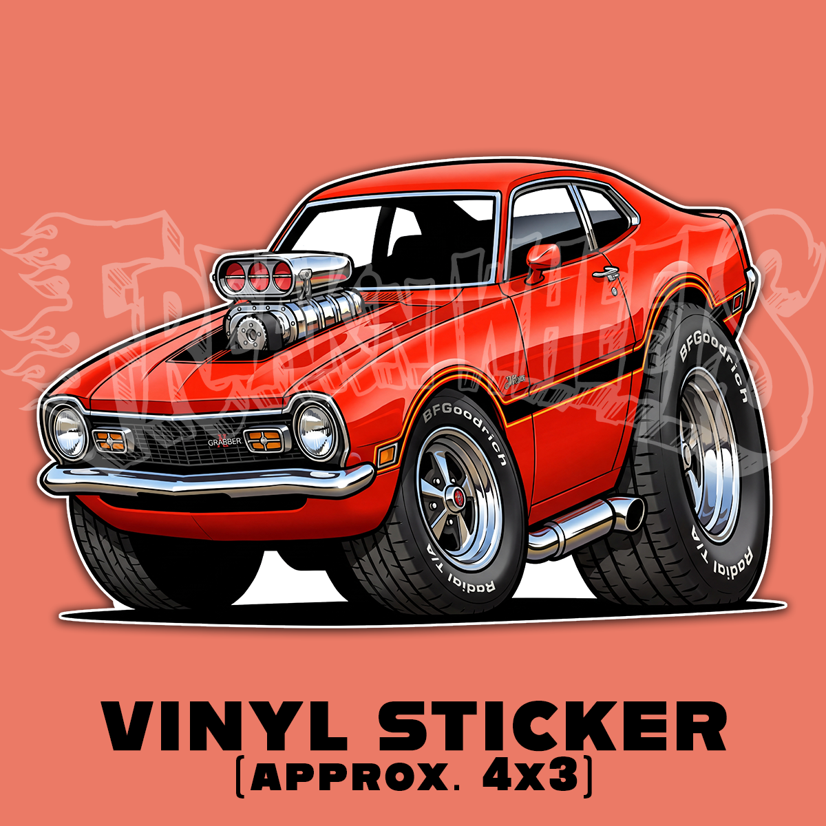 Tooned Ford Maverick Car Vinyl STICKER