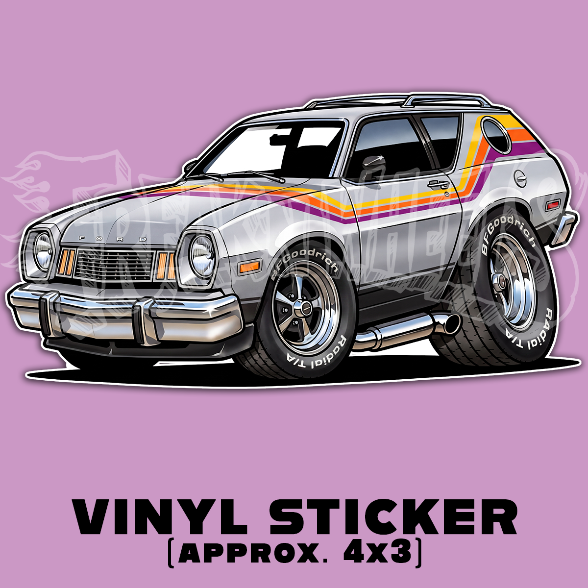 Tooned Pinto Wagon Car Vinyl STICKER