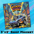 Showboat Corvette 3x3 Premium Vinyl Magnet, Single
