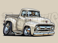 Tooned 55 Ford F100 Vinyl STICKER