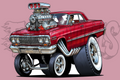 Tooned 63 Impala Gasser Car Vinyl STICKER
