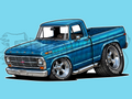 Tooned 77 F100 Car Vinyl STICKER