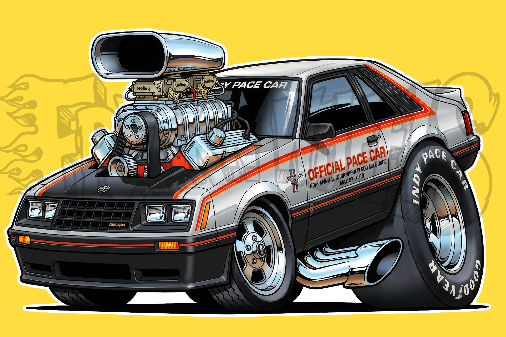 Tooned 79 Mustang Pace Car Vinyl STICKER