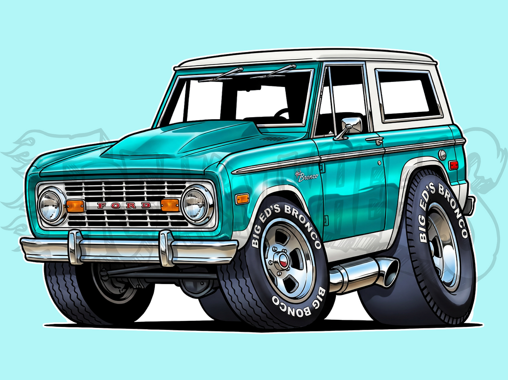 Tooned Bronco Car Vinyl STICKER