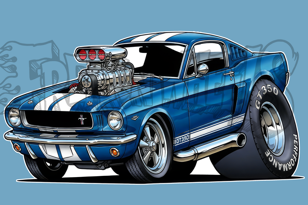 Tooned 77 Mustang II Cobra Car Vinyl STICKER