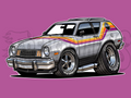 Tooned Pinto Wagon Car Vinyl STICKER