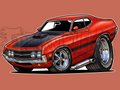 Tooned Ford Torino Car Vinyl STICKER