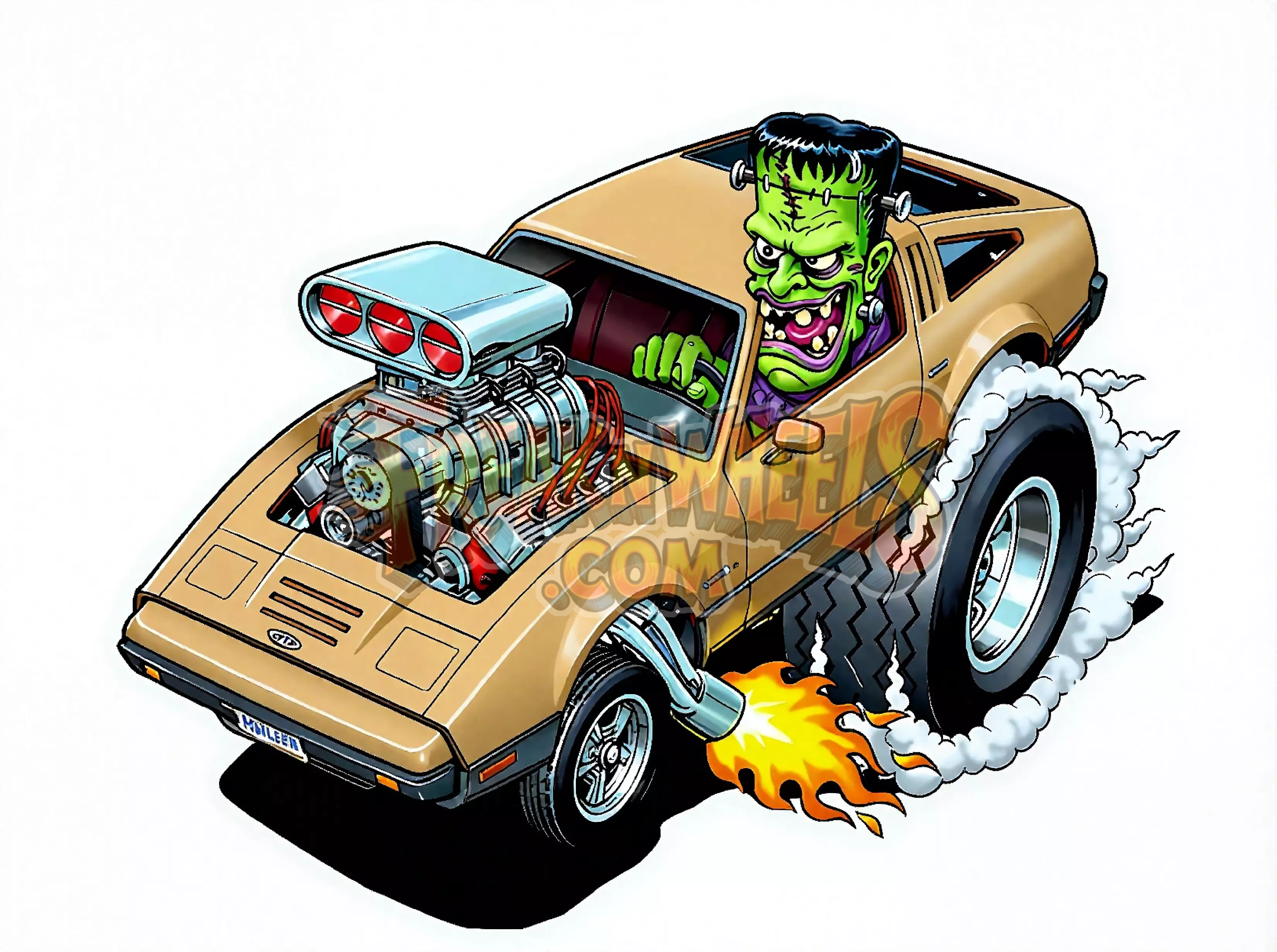 Pick Your Color-Monster Bricklin 5X3 STICKER