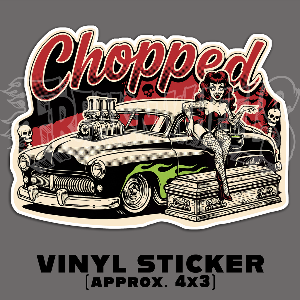 Chopped Mercury Pin Up,  Vinyl STICKER