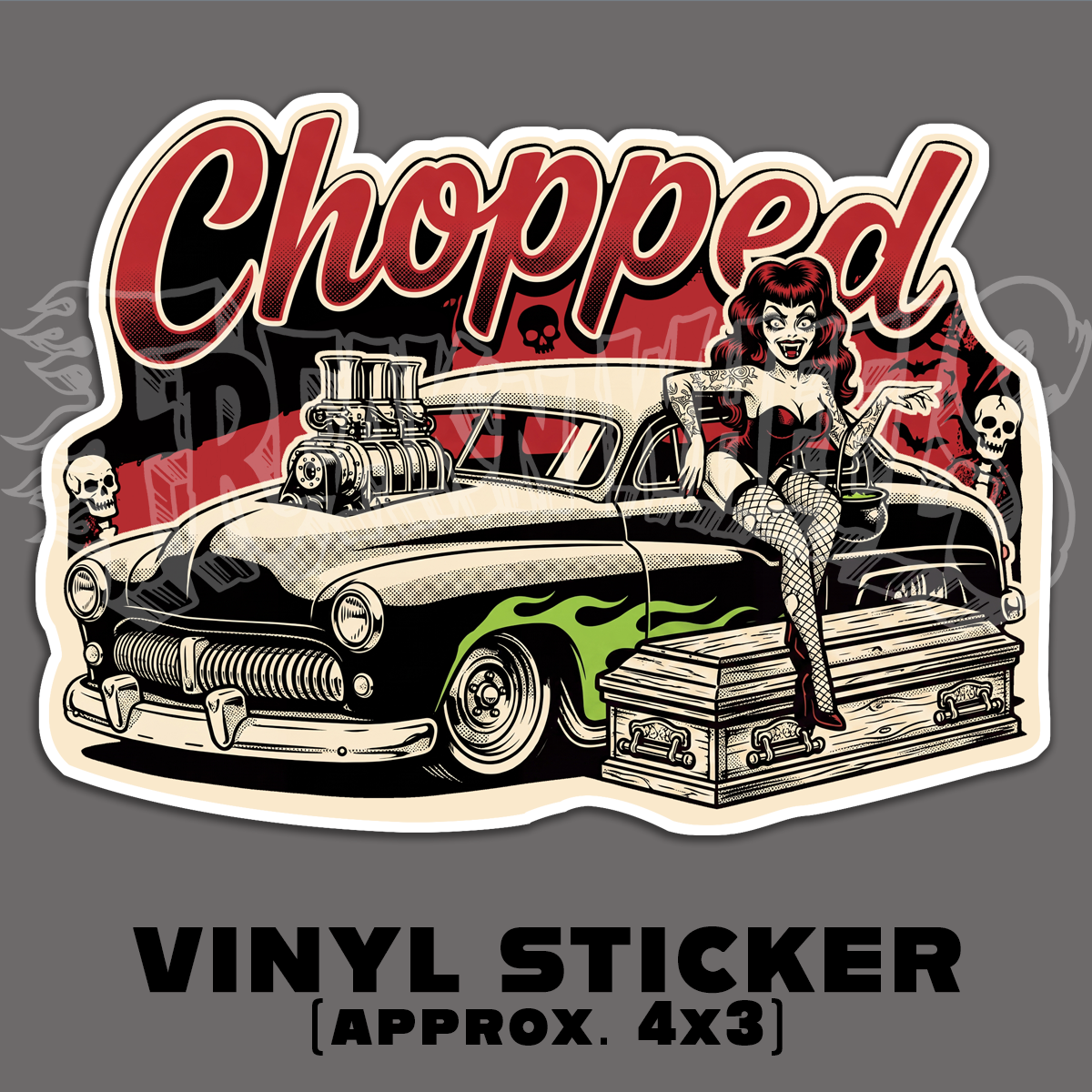 Chopped Mercury Pin Up,  Vinyl STICKER